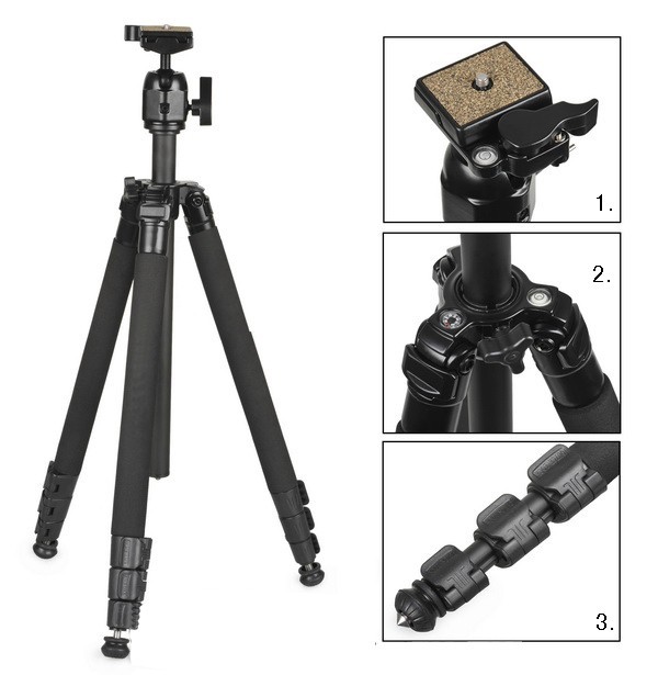 Trípode de cámara trípode de cámara trípode fotográfico 56-138cm para Canon EOS 600d 650d 70d 700d 