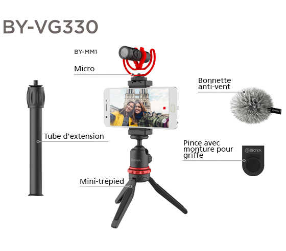 Kit universel Boya BY-VG330 pour Samsung Galaxy S10e