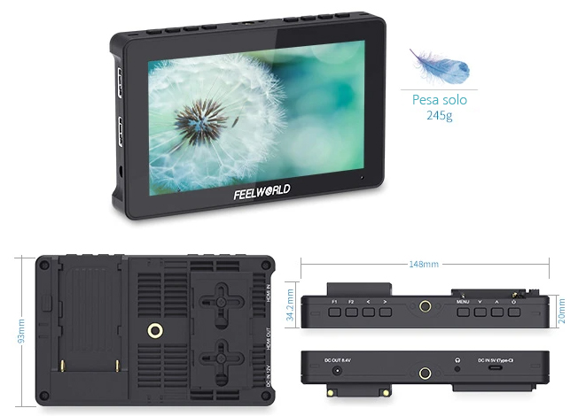 Monitor Feelworld F5 PRO V2 para Samsung NX20