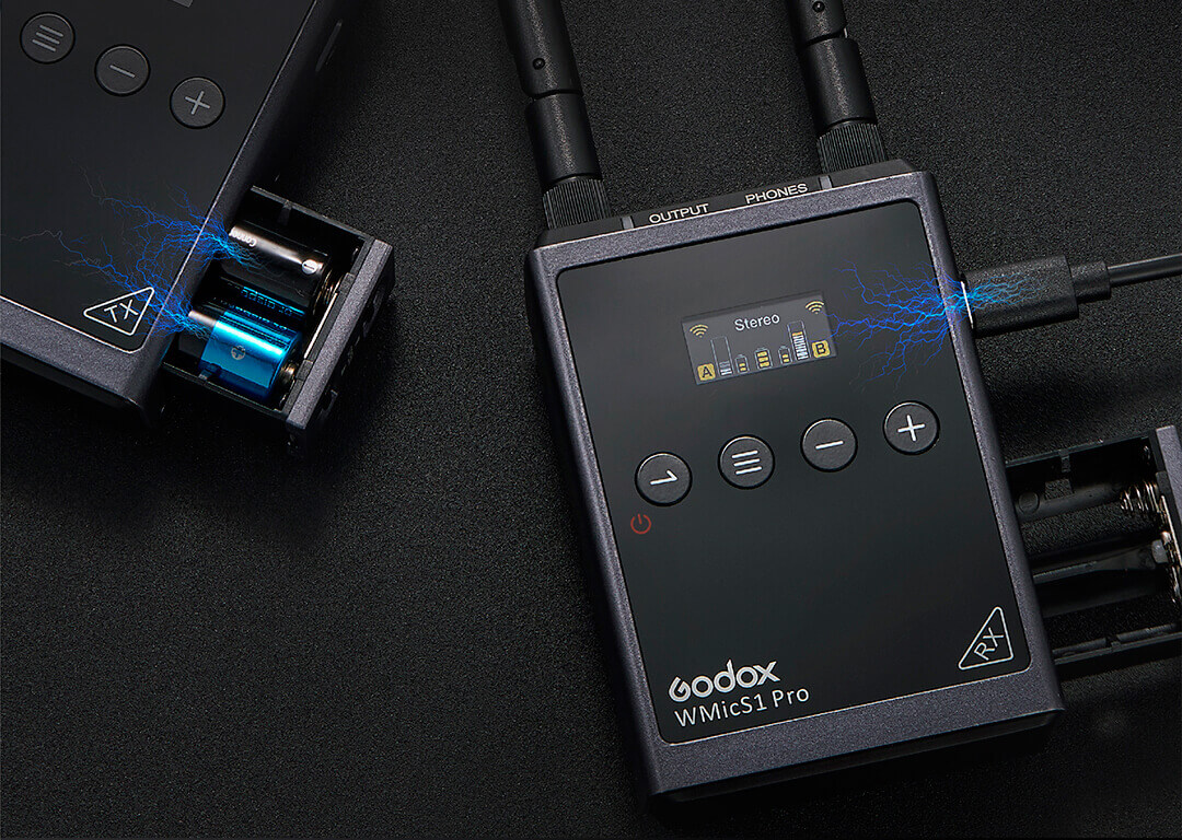 Godox WMicS1 Pro Kit 2 Micro-cravate sans fil UHF
