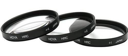 Kit de 3 filtros Macro Hoya (+1 +2 +4) 77mm