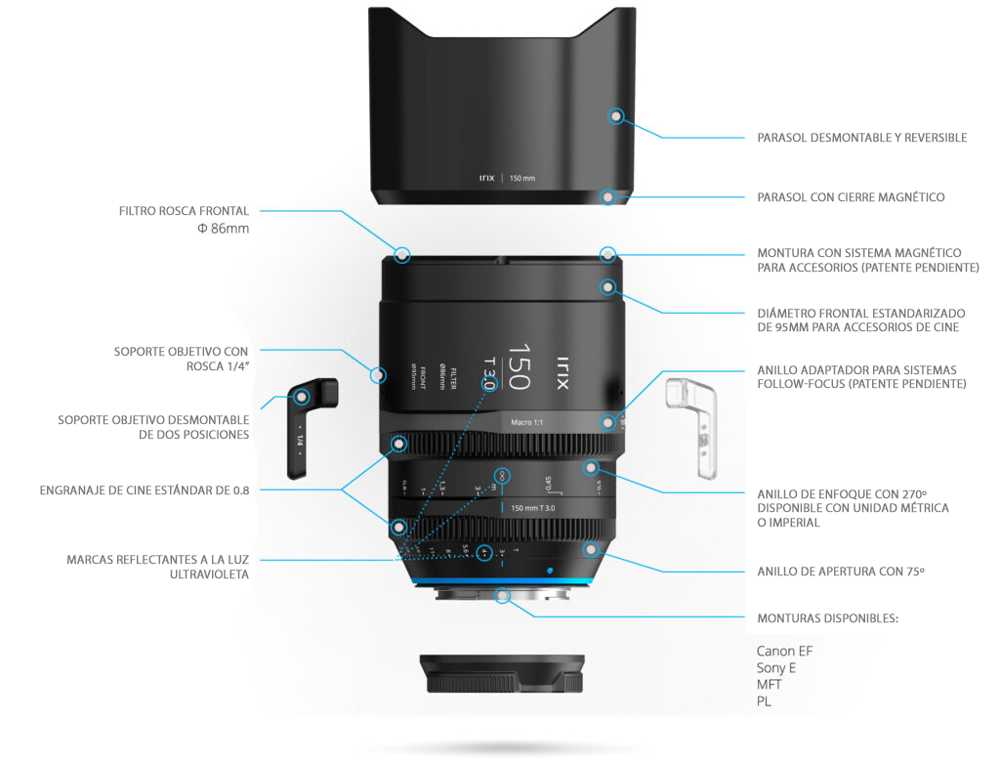 Irix Cine 150mm T3.0 para Sony Alpha A9