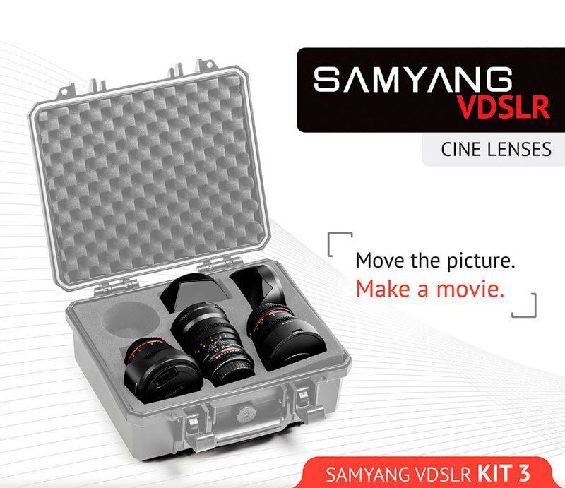 Kit Samyang Cine 8mm, 16mm, 35mm Nikon F para Nikon D3500
