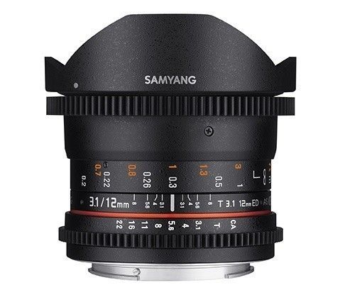 Objetivo Samyang 12mm VDSLR T3.1 Ojo de Pez Canon