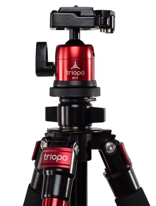 Kit trépied Triopo C-258 + rotule KJ-2 rouge pour Fujifilm FinePix S5700