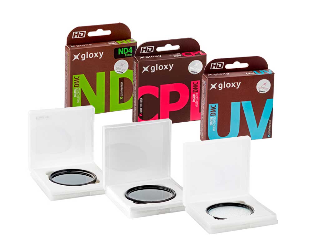 Gloxy three filter kit ND4, UV, CPL for BlackMagic Cinema EF