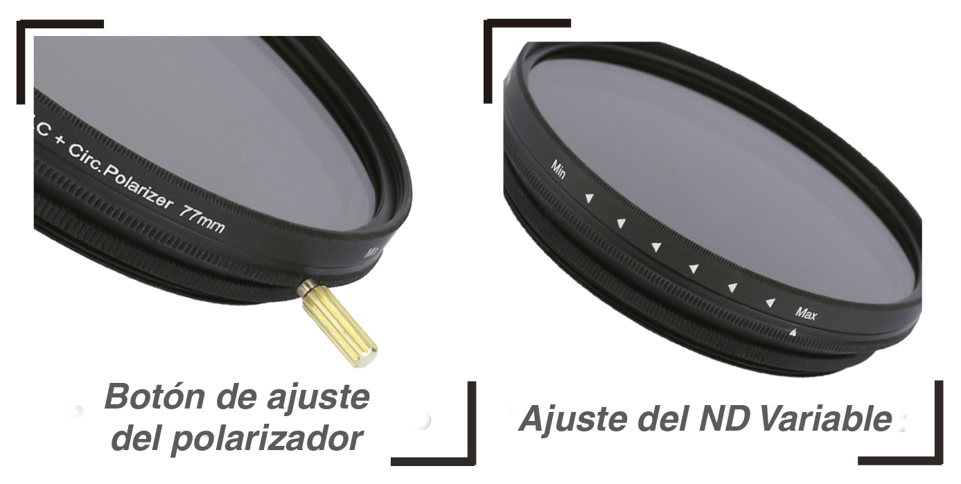 Filtro Densidad Neutra Variable ND2-ND400 + CPL Gloxy