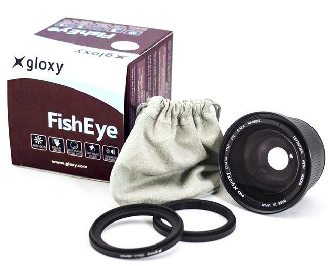 Lentille Gloxy Fish-eye 0.42x avec Macro