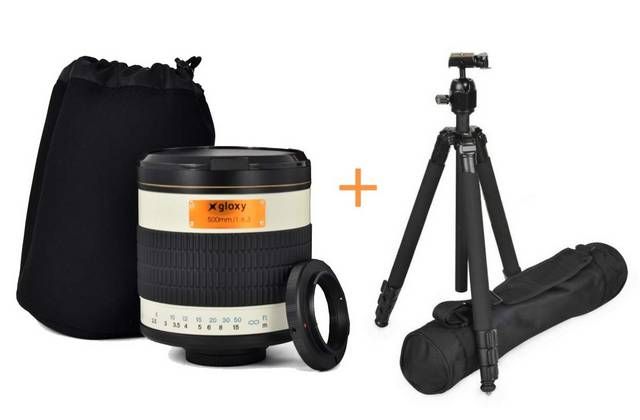 Kit Gloxy 500mm f/6.3 teleobjetivo Nikon + Trípode GX-T6662A 
